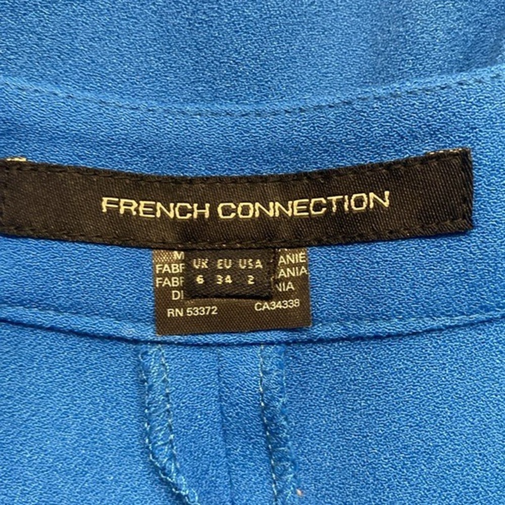 FRENCH‎ CONNECTION Blue Wide Leg Pants Size 2 Bold Businesswoman Corporate Boss - Picture 8 of 15